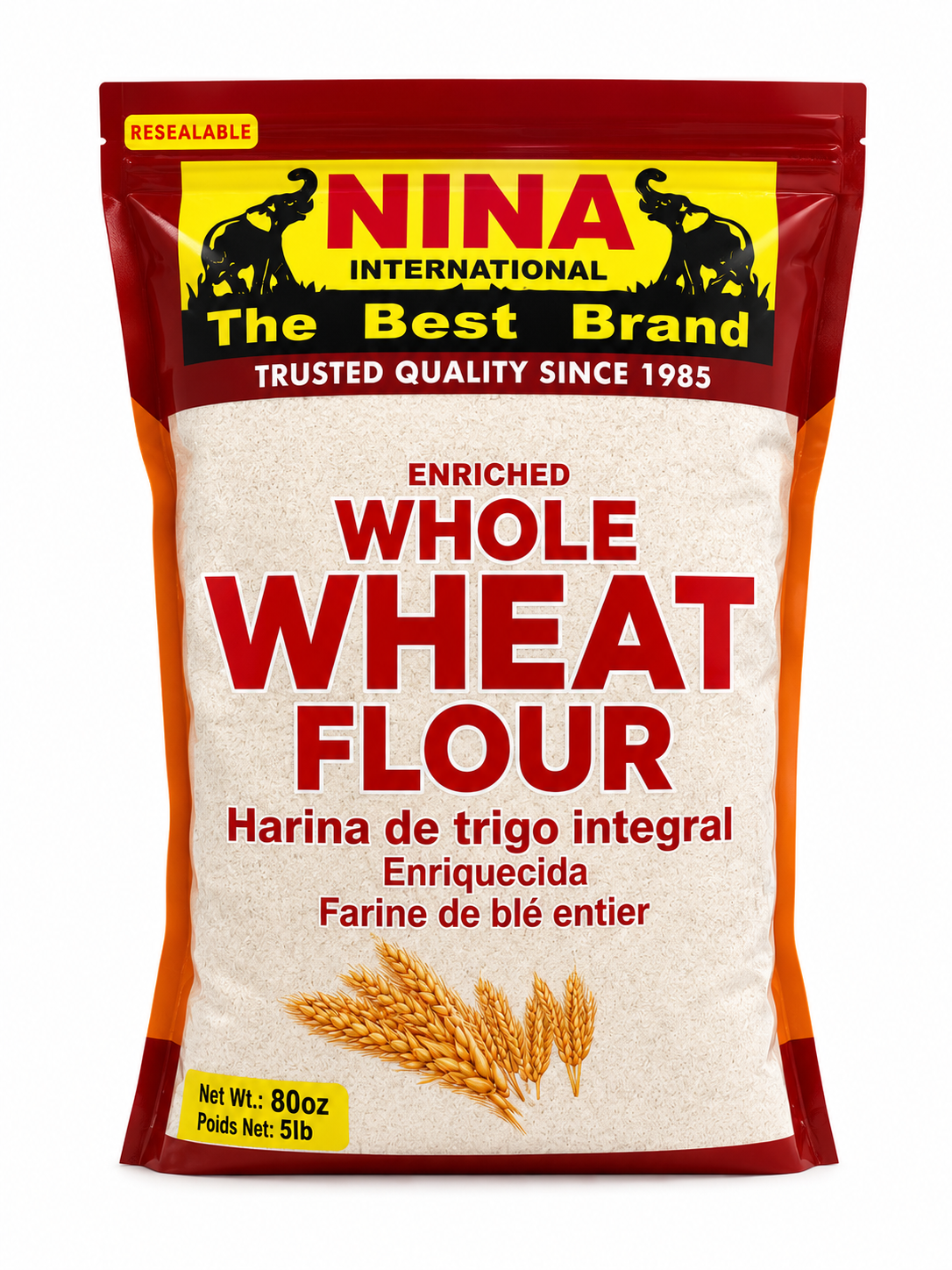 Nina Enriched Whole Wheat Flour — 5 lb