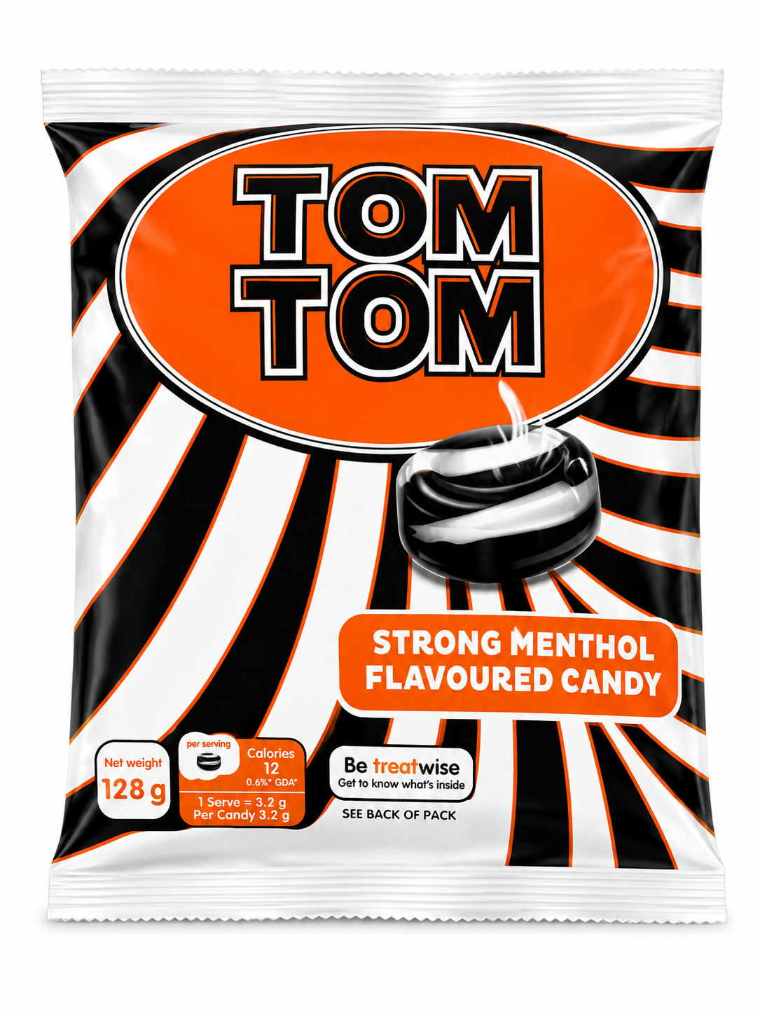 Tomtom Strong Menthol Flavored Candy — 128g