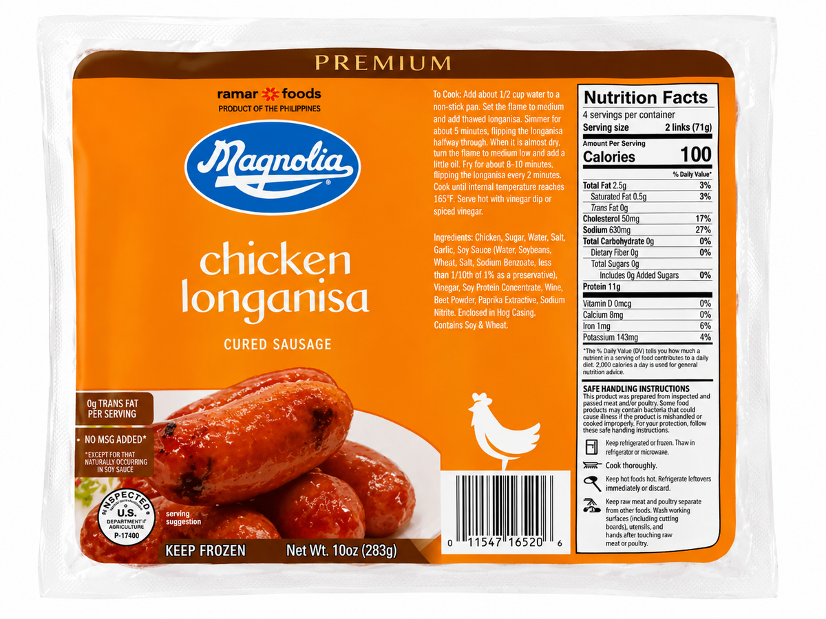 Magnolia Frozen Chicken Longanisa — 12 oz