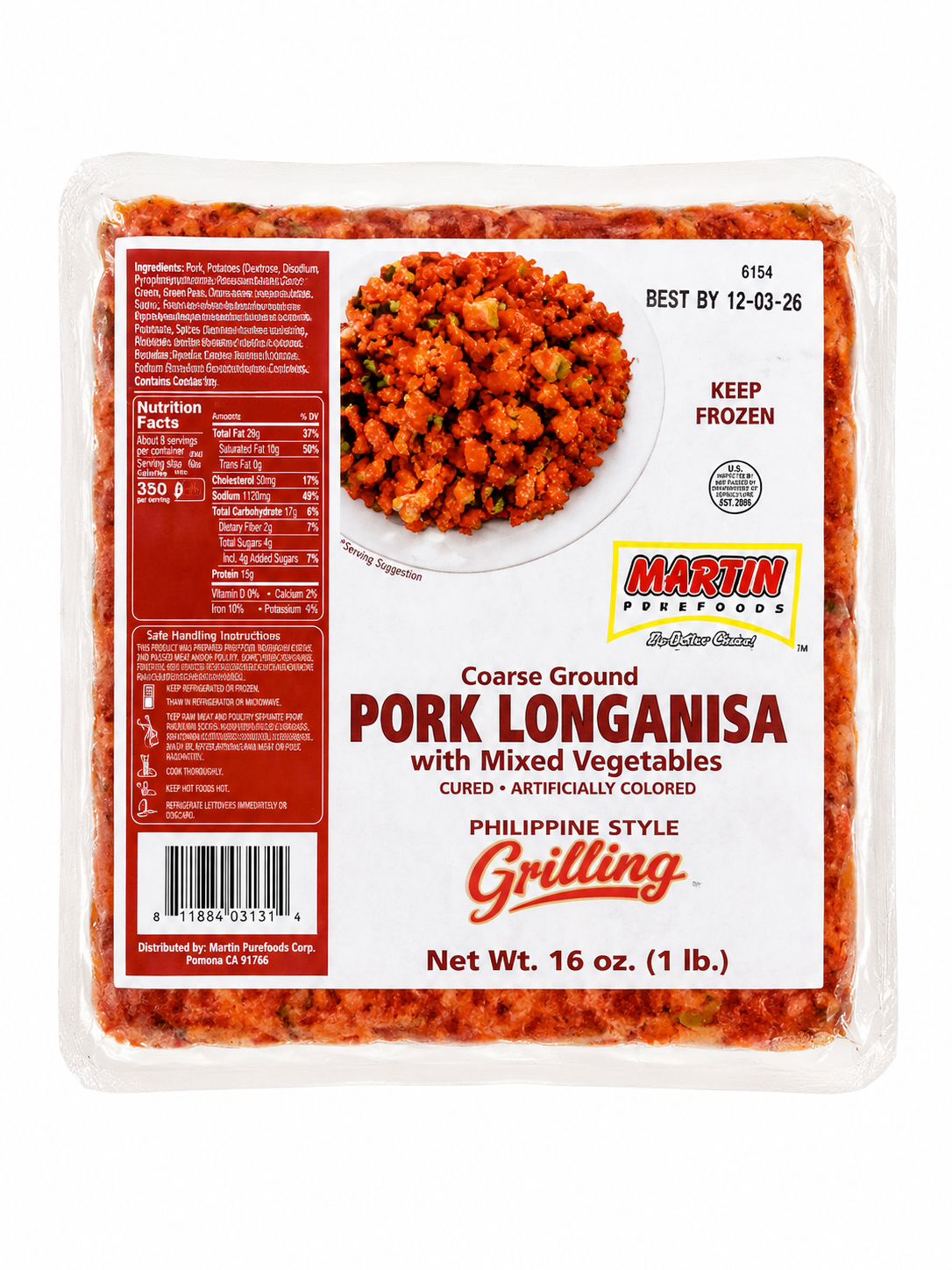 Martin Purefoods Giniling Pork Longanisa — 1 lb