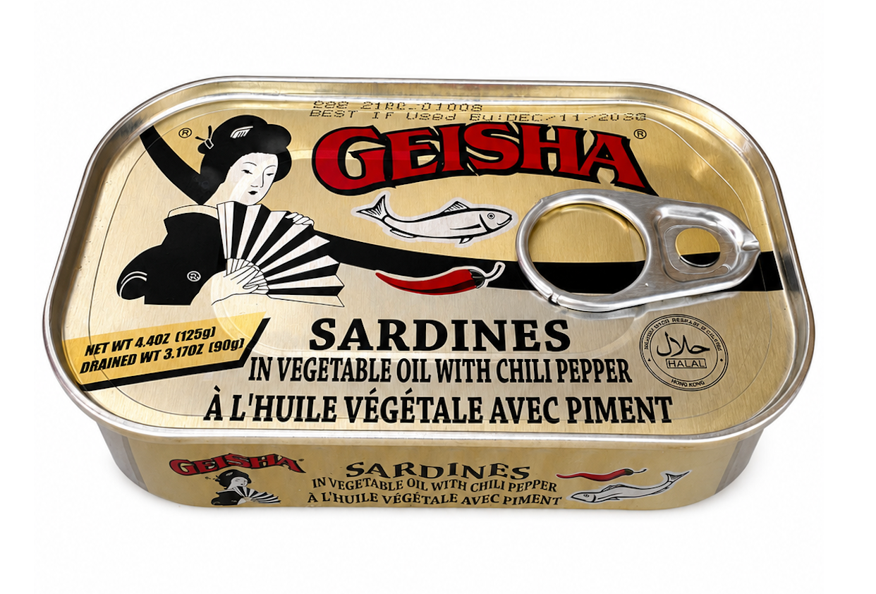 Geisha Sardines in Vegetable Oil with Chili — 125g