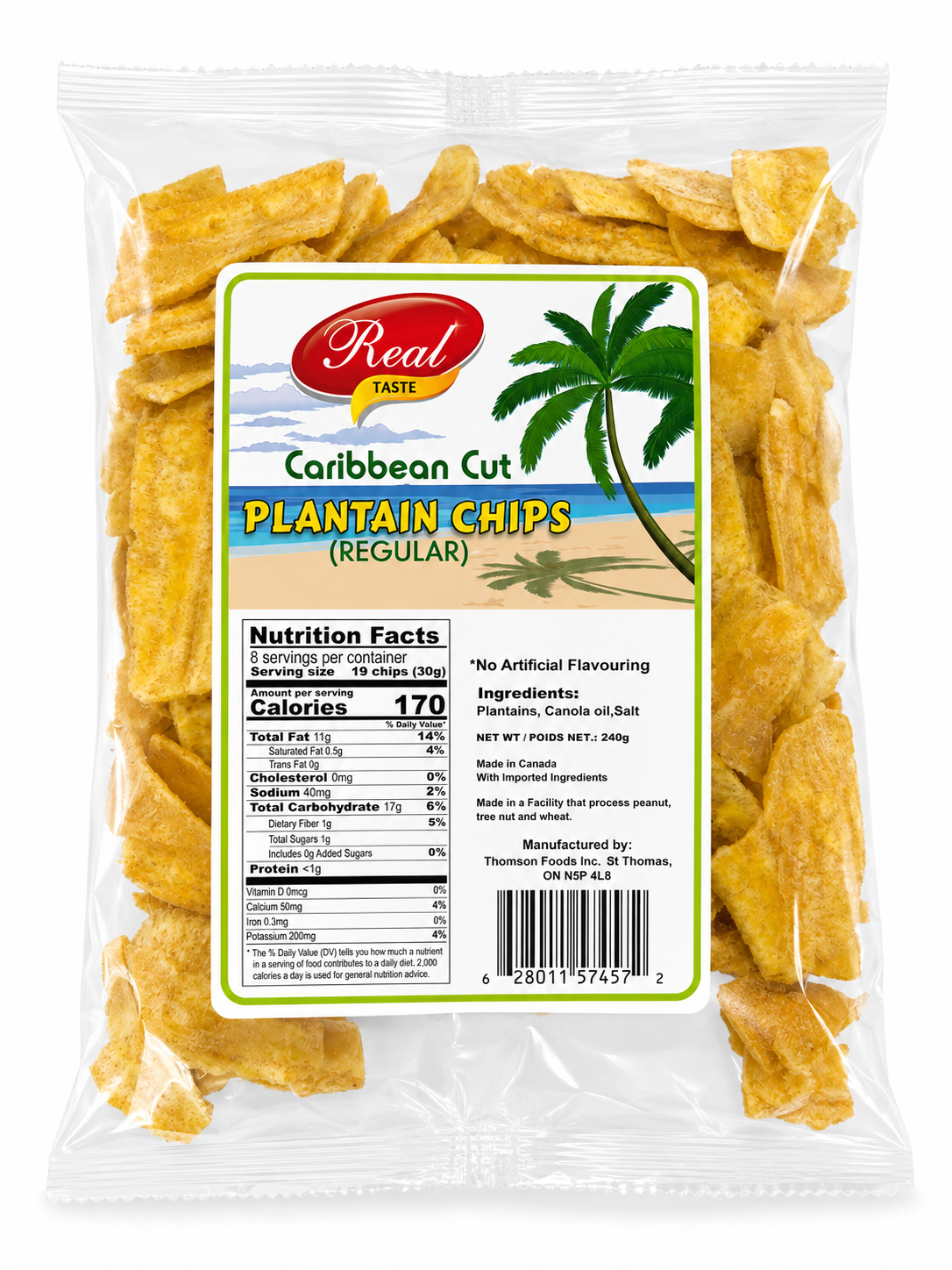 Real Cut Caribbean Plantain Chips — 30g