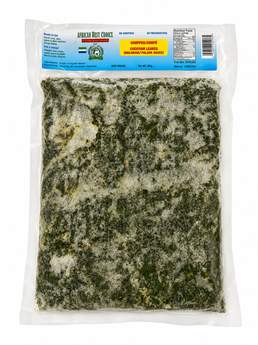 Chopped Frozen Jute Leaves (Krain-Krain/Molokhia) — 500g