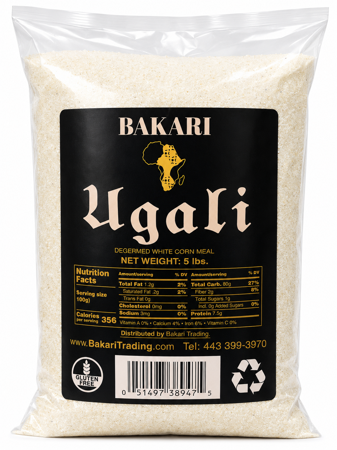 Bakari Ugali Degermed White Corn — 5 lb