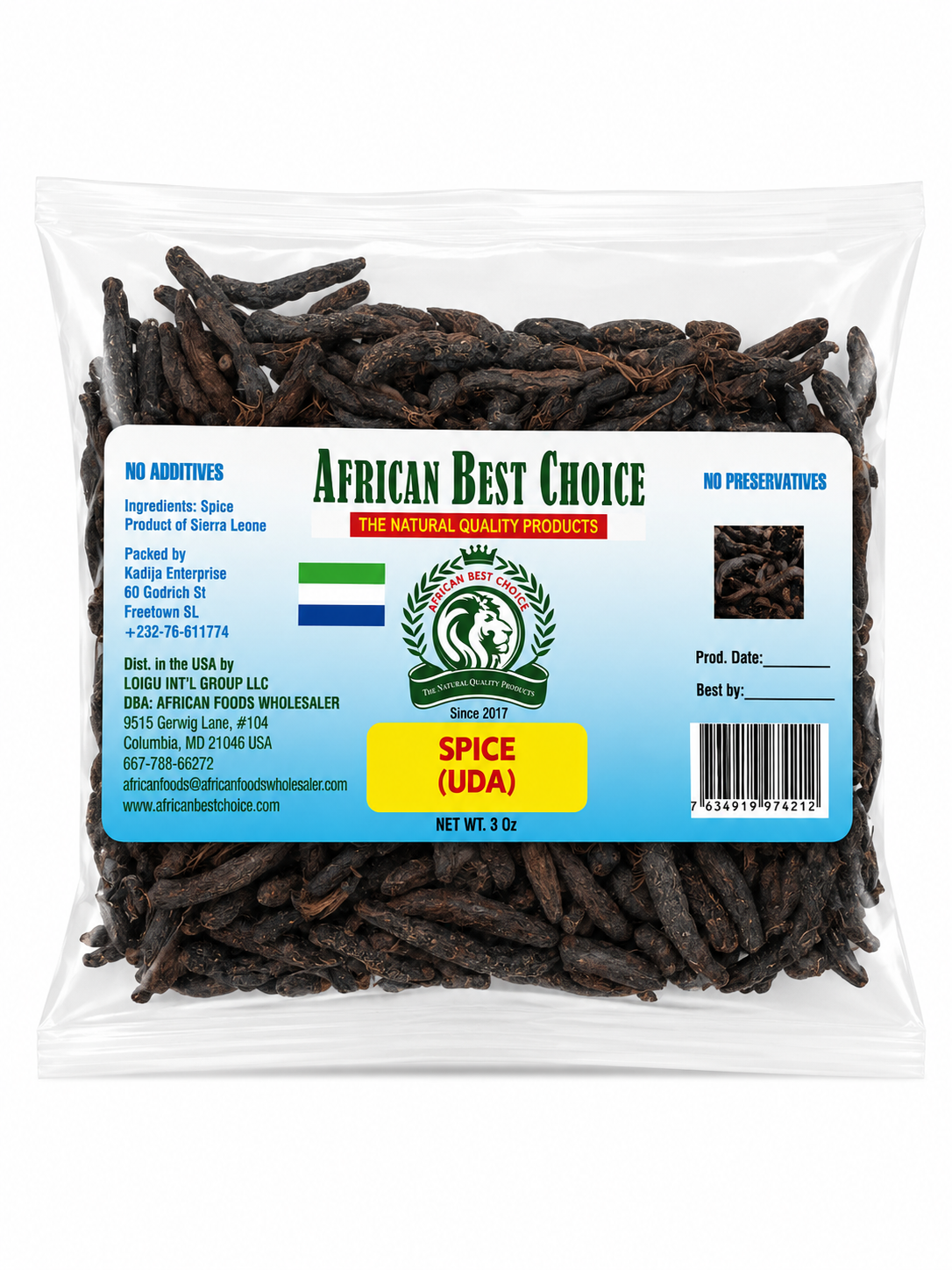 African Best Choice Spice (Uda) — 3 oz
