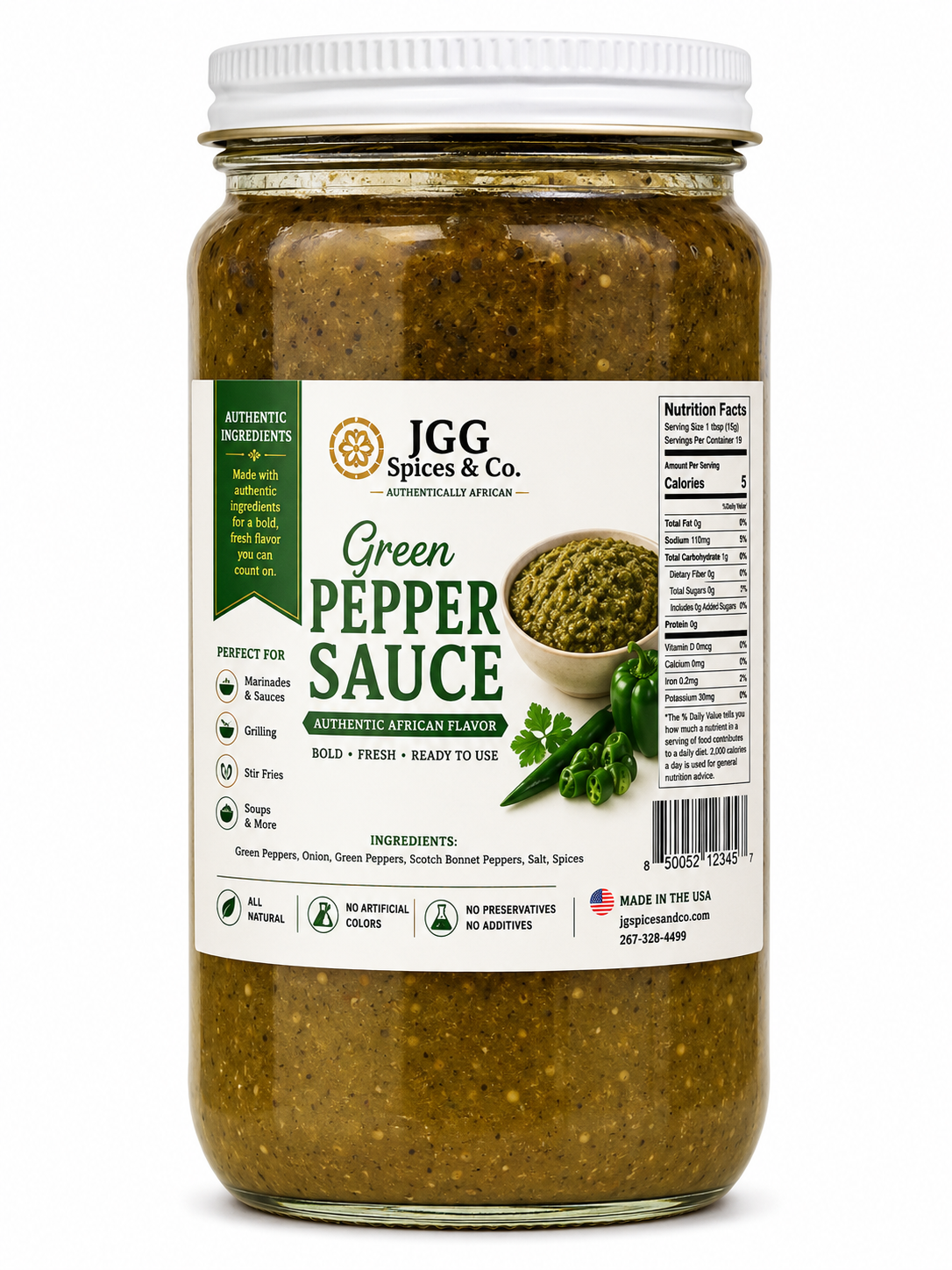 JGG Green Pepper Sauce — 1.5 lb