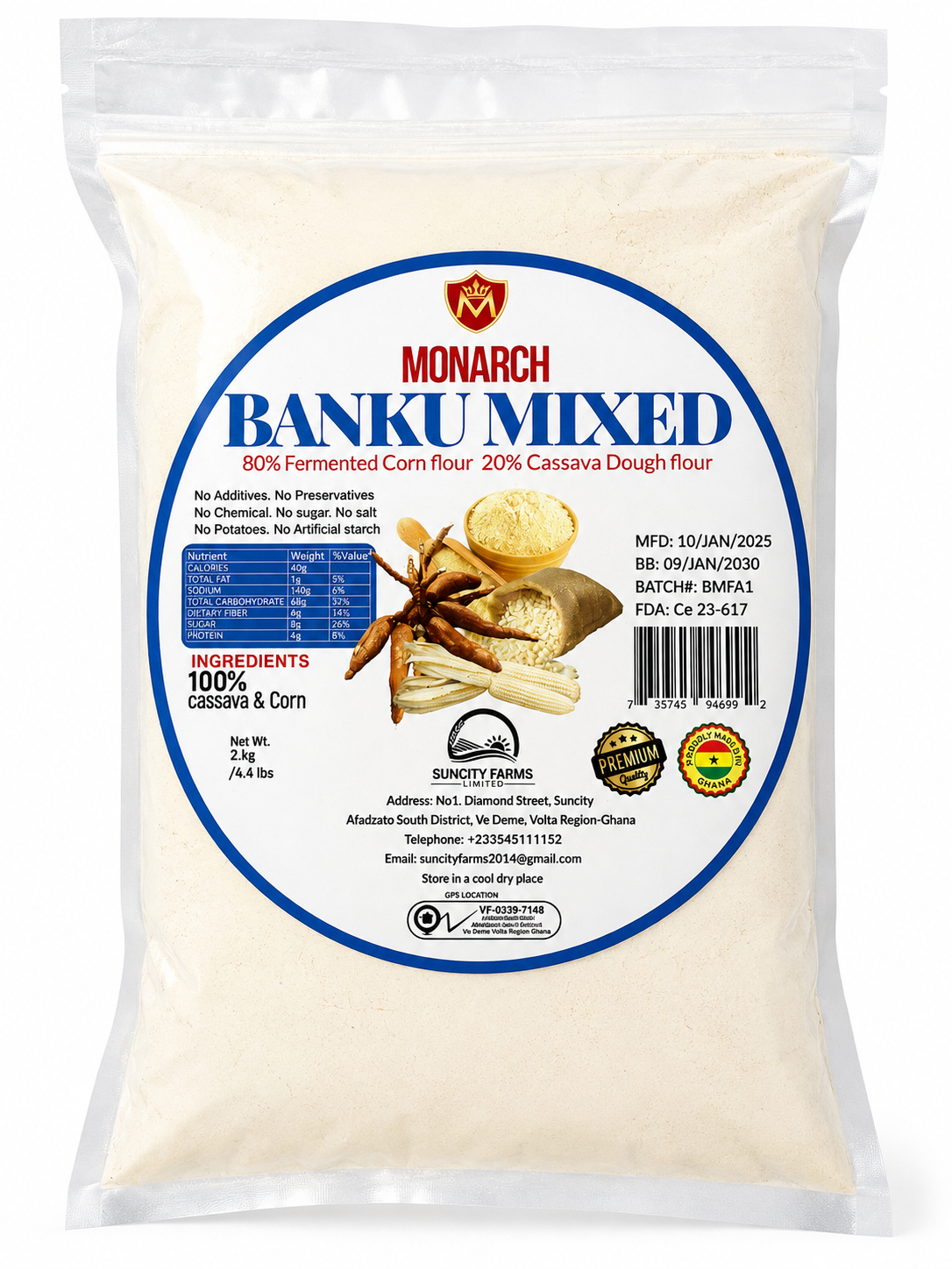Monarch Banku Flour Mix — 4.4 lb