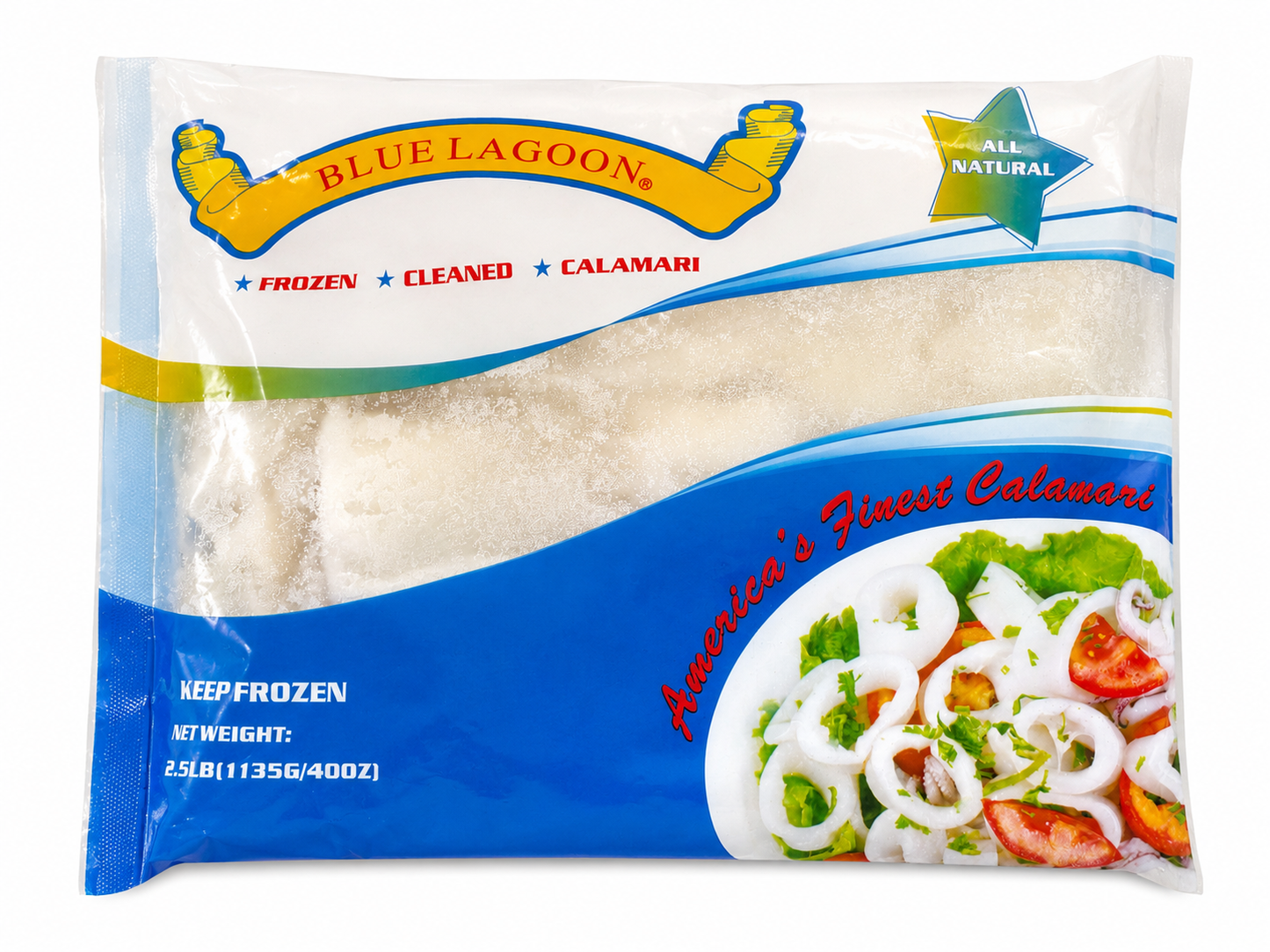 Blue Lagoon Frozen Cleaned Calamari — 2.5 lb