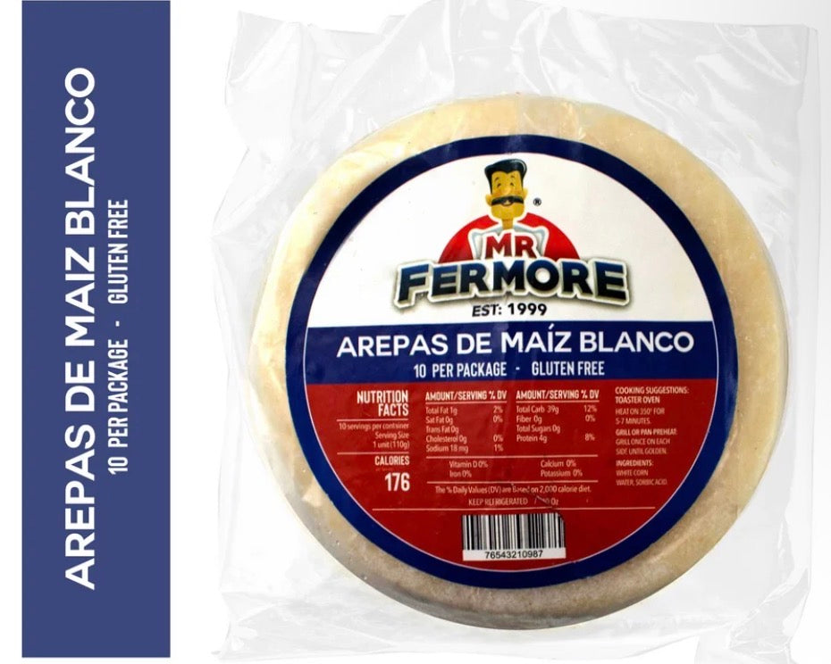 Mr Fermore Arepas de Maíz Blanco (White Corn Arepas)