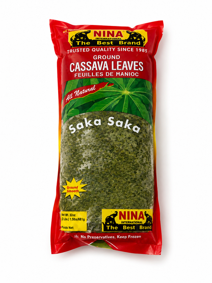 Frozen Ground Cassava Leaves (Saka Saka) — 50 oz