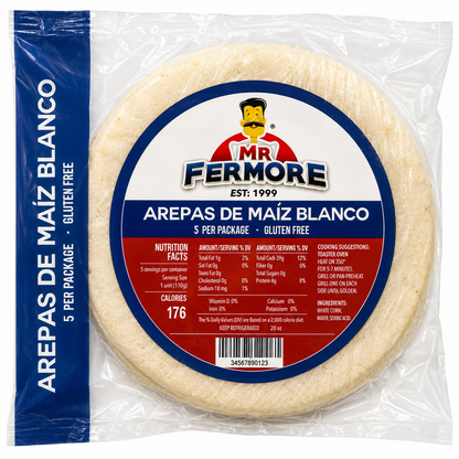 Mr Fermore Arepas de Maíz Blanco (White Corn Arepas)