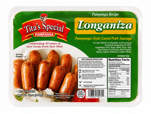 Tita's Special Frozen Pork Longaniza — 12 oz