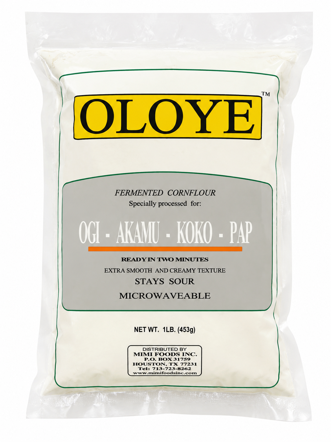 Oloye Fermented Corn Flour (Ogi/Akamu/Koko/PAP) — 1 lb