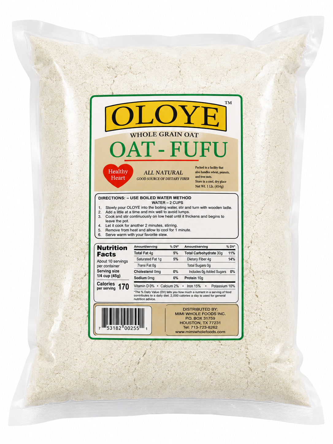 Oloye Oat fufu — 10 lb
