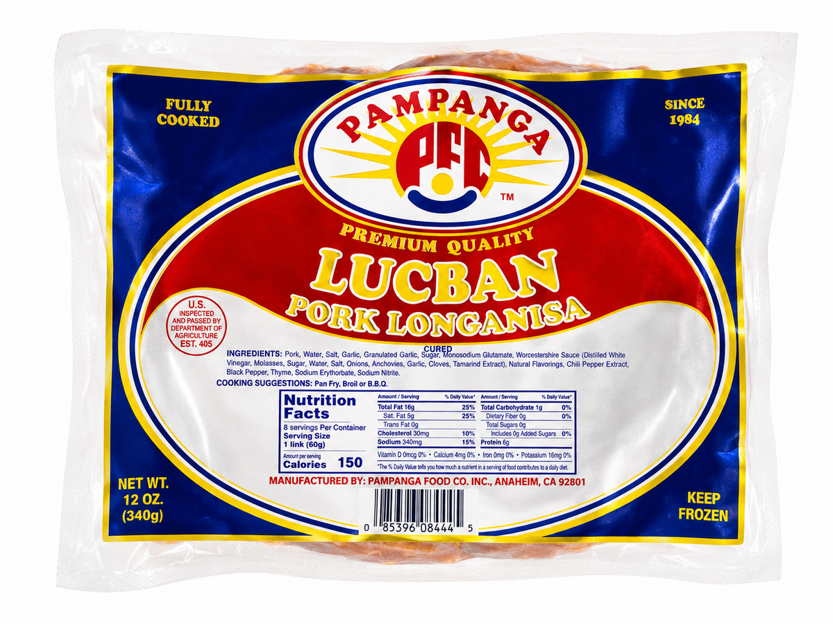 Pampanga Lucban Frozen Pork Longanisa — 12 oz