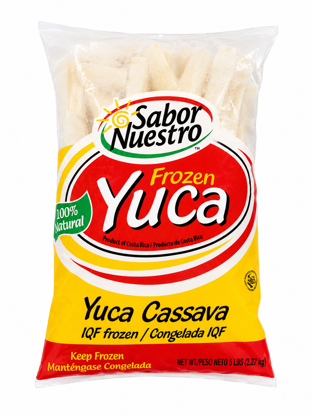 Sabor Nuestro IQF Frozen Yuca (Cassava) — 5 lb