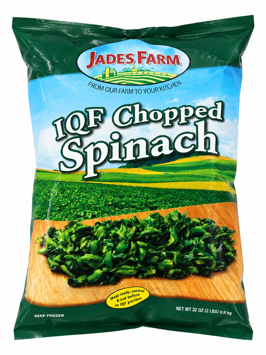 Jamestown Farms IQF Chopped Spinach — 2 lb