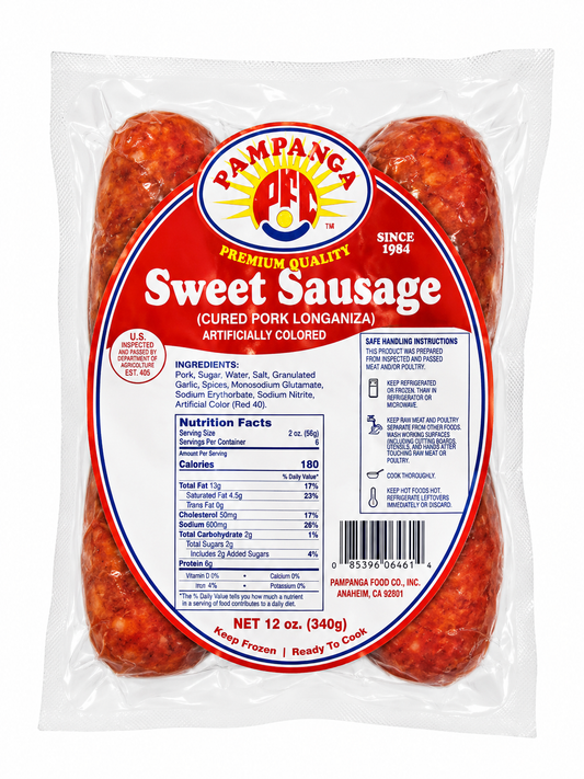 Pampanga Frozen Sweet Longanisa — 12 oz